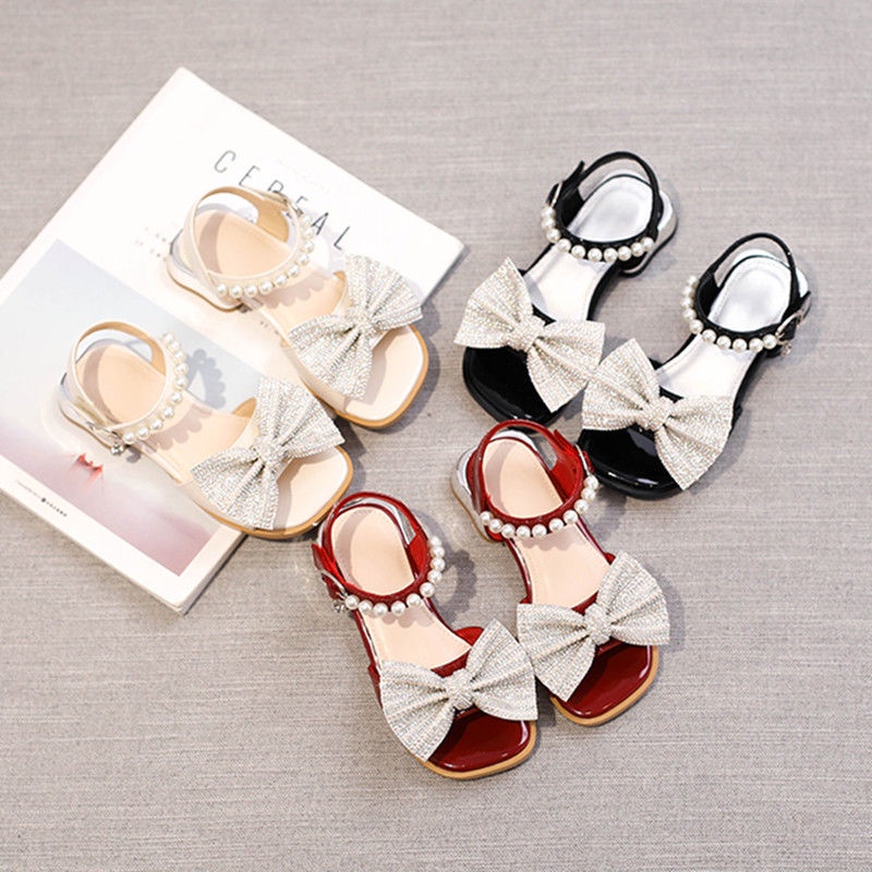 Xăng đan Cao Gót Đế Mềm Đính Nơ Thời Trang Mùa Hè 2023 Cho Bé Gái