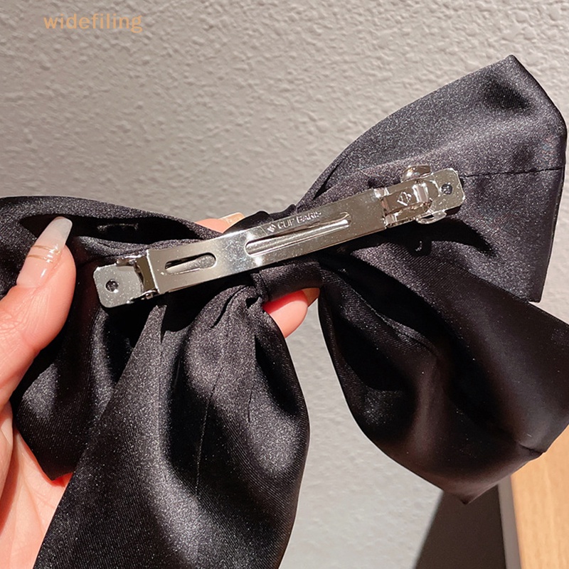 Kẹp Tóc Đính Nơ Ruy Băng Màu Trơn Đơn Giản Thời Trang