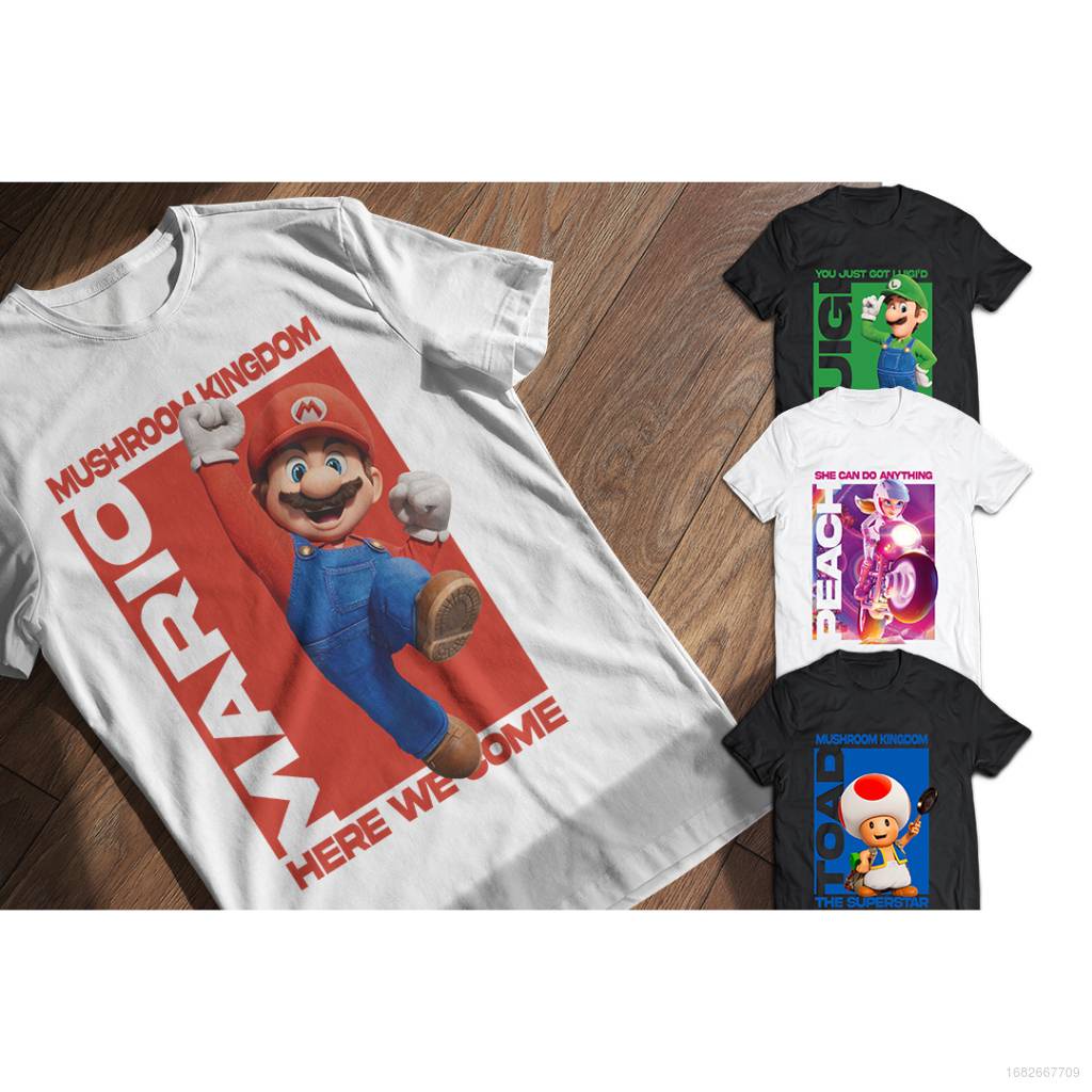 Hobby The Super Mario Bros Áo Thun Unisex Tay Ngắn Hóa Trang Công Chúa Luigi Đào Giản Dị Pl