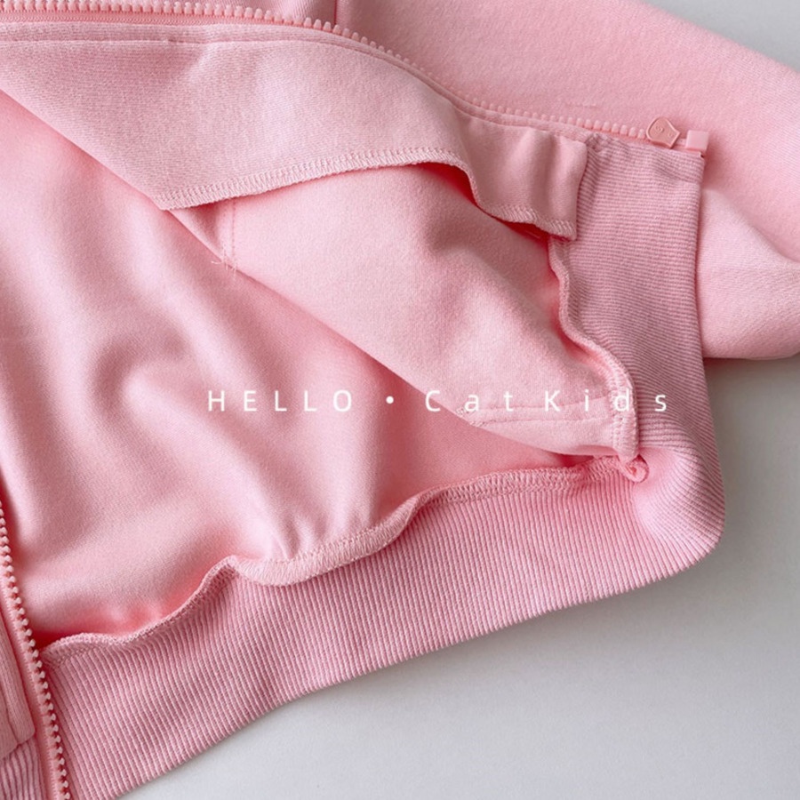 Áo Khoác Hoodie Tay Dài Có Khóa Kéo In Hình Kuromied Cinnamoroll Dễ Thương Cho Bé