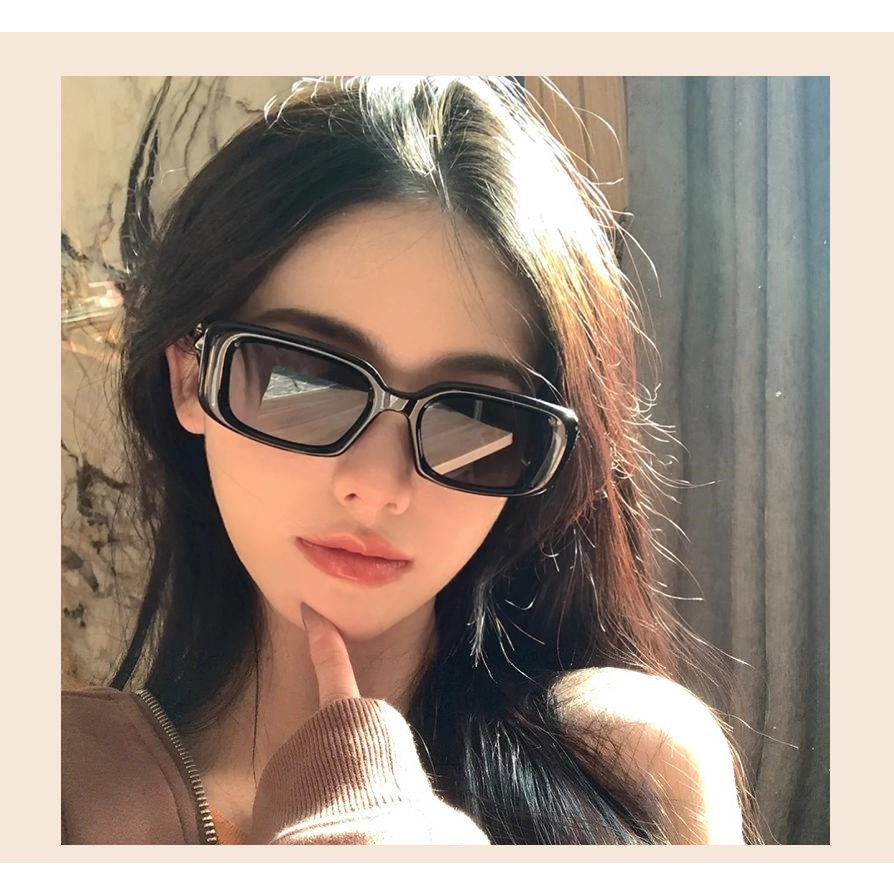 Kính Mát Gọng Vuông Phong Cách retro Thời Trang Cho Nữ