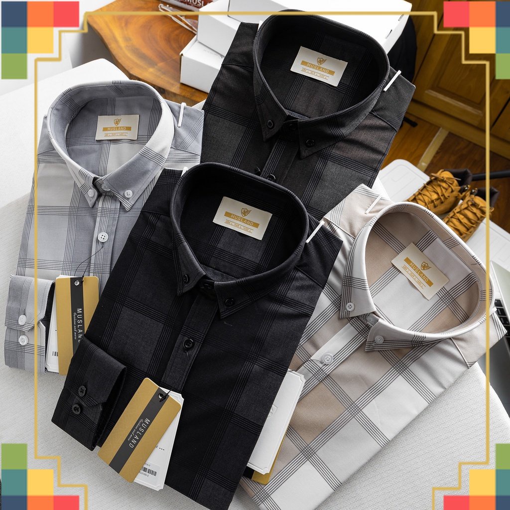 SHOP QAXK - Áo Sơmi Caro Nam Dài Tay Bamboo High Quality Thấm Hút Mồ Hôi Tốt Chống Nhăn X10 Lần - SMML5a - - CHUẨN ĐẸP