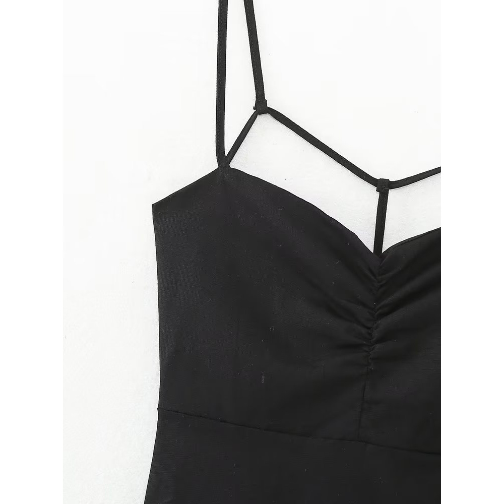 Đầm Hai Dây Vải Lanh Phong Cách Âu Mỹ 2023 S33-66173