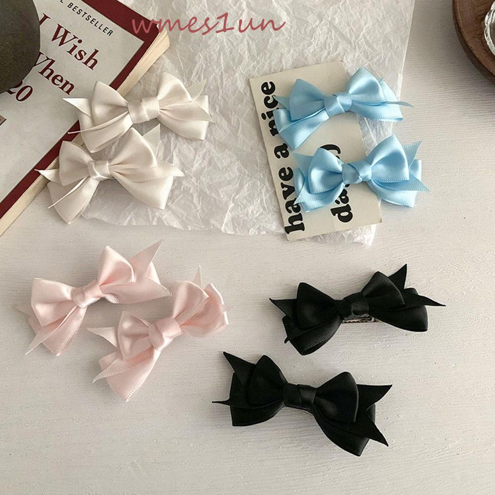 Kẹp Tóc Nơ Vải Satin Dễ Thương WMES15H Dành Cho Bạn Nữ