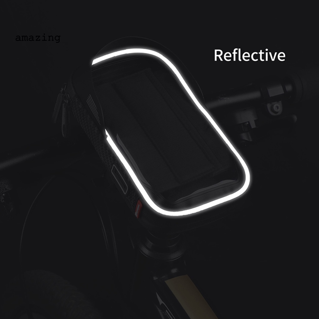 [AM] Túi Đựng Điện Thoại Di Động Dày Dặn Dễ Lắp Đặt Có Thể Xoay Gắn Khung Xe Đạp Ngoài Trời