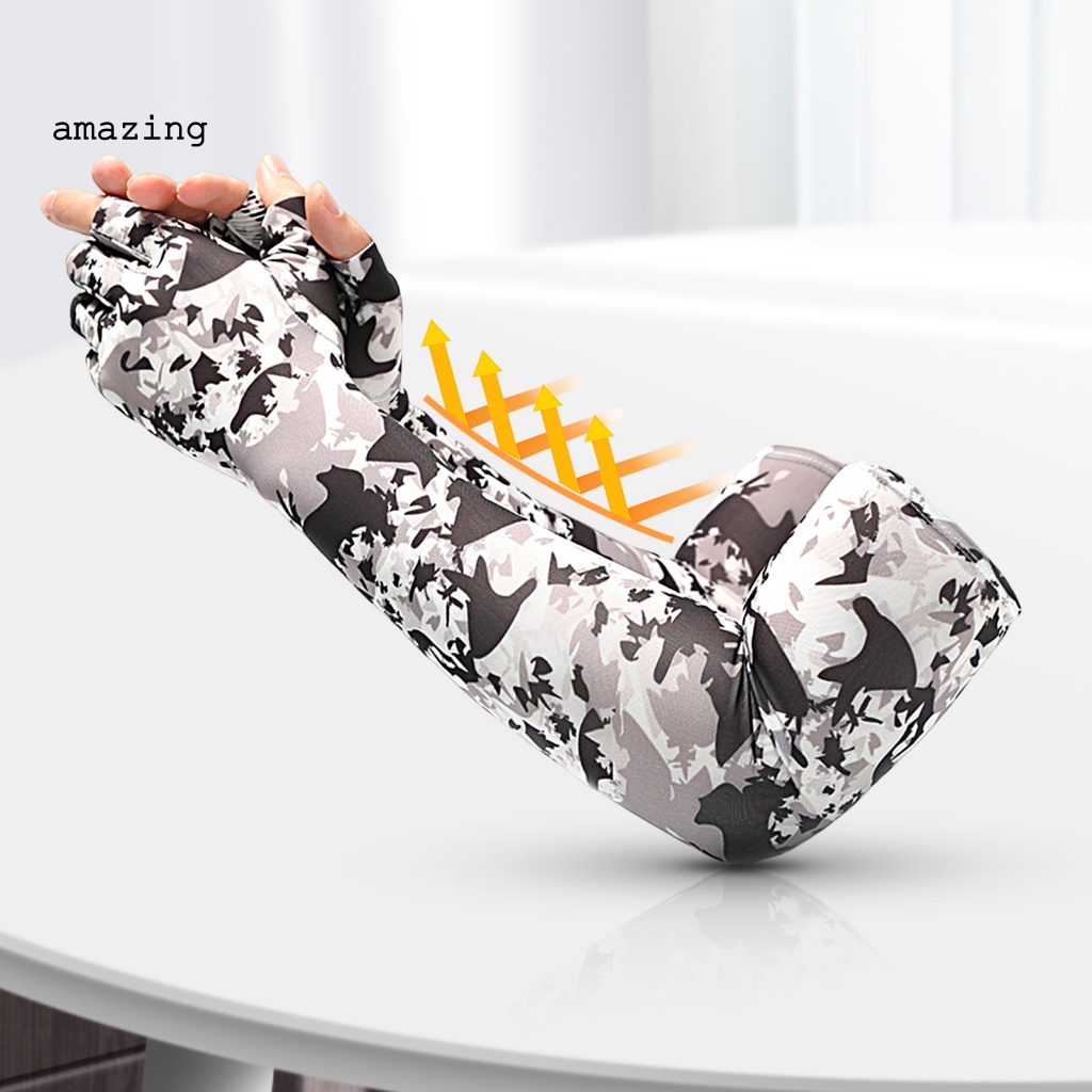 1 Cặp Găng Tay Dài In Họa Tiết Dùng Đạp Xe Ngoài Trời