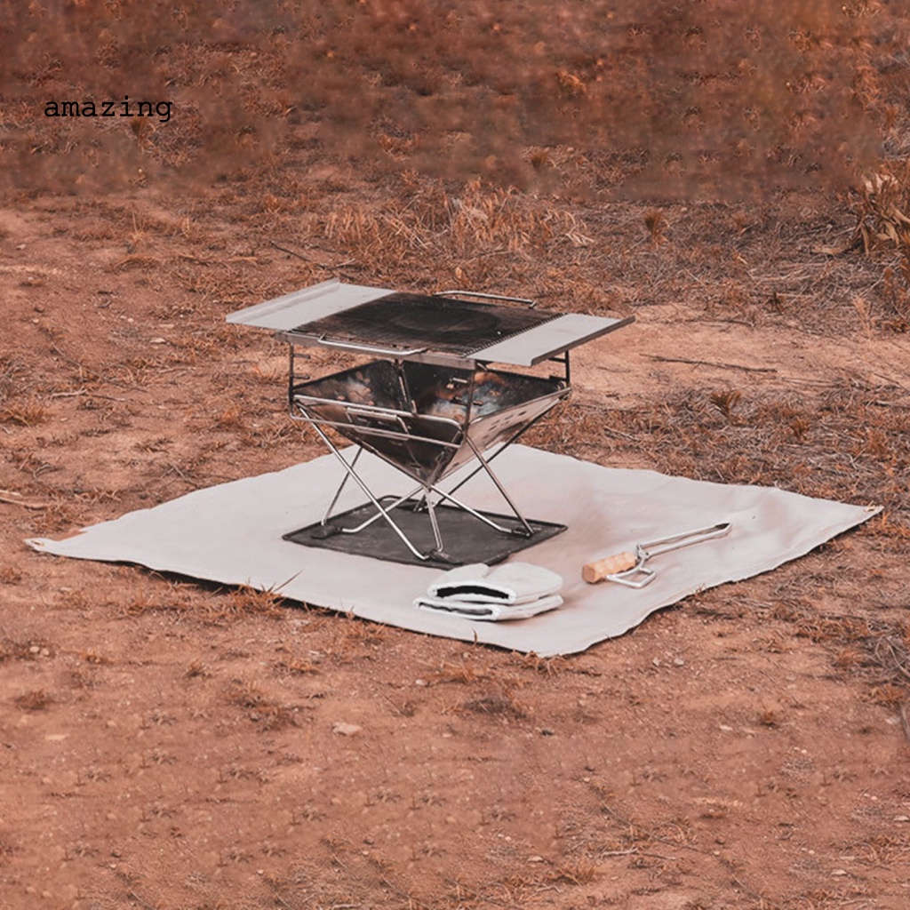 1 Set Thảm Sợi Thủy Tinh Chống Cháy Thiết Kế Mắt Đồng Dành Cho Cắm Trại
