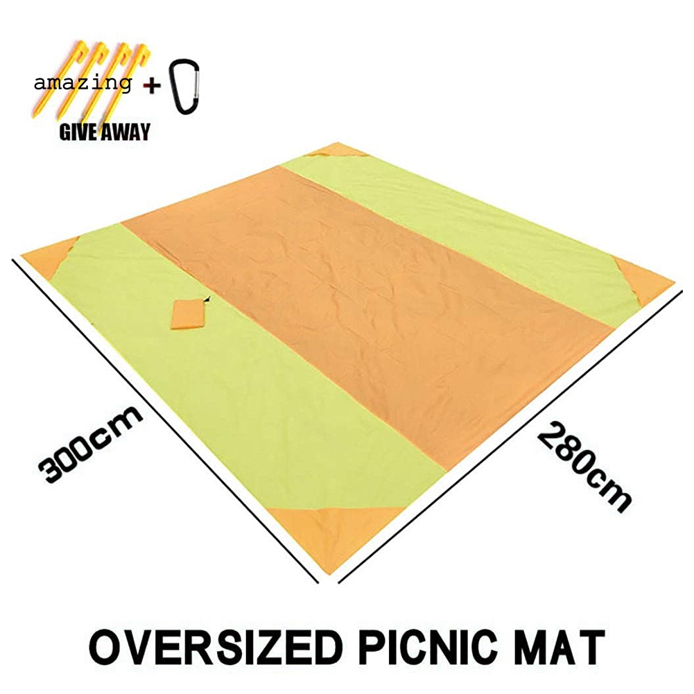 Thảm Cắm Trại / Đi Biển / Dã Ngoại Chống Thấm Nước Hình Khối Màu Sắc Có Thể Gấp Gọn