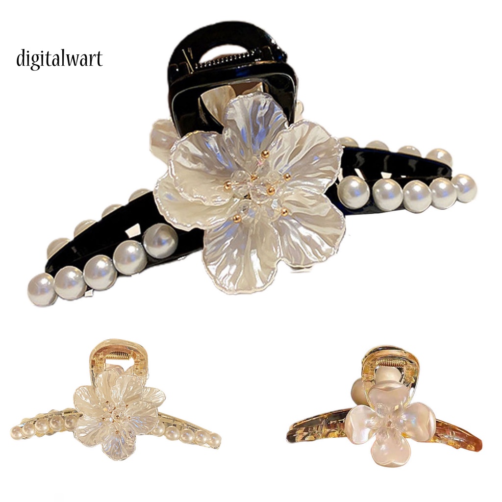 Kỹ Thuật Số| Kẹp Tóc Càng Cua Lớn Đính Ngọc Trai Giả Xinh Xắn Cho Nữ