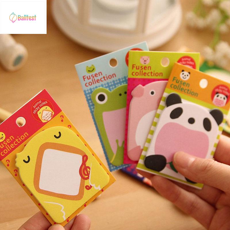 💜1 Tập Giấy Ghi Chú Hình Động Vật Hoạt Hình Dễ Thương Sáng Tạo