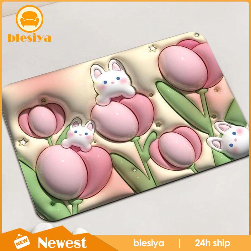 Thảm lót cửa chùi chân Mềm Mại Chống Trượt In Họa Tiết Hoa 3D Dành Cho Phòng Tắm / Nhà Bếp