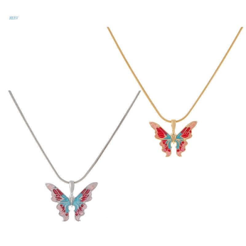 Vòng Cổ Choker Mặt Bướm Màu Cầu Vồng Có Thể Điều Chỉnh Kích Cỡ Dành Cho Nữ G