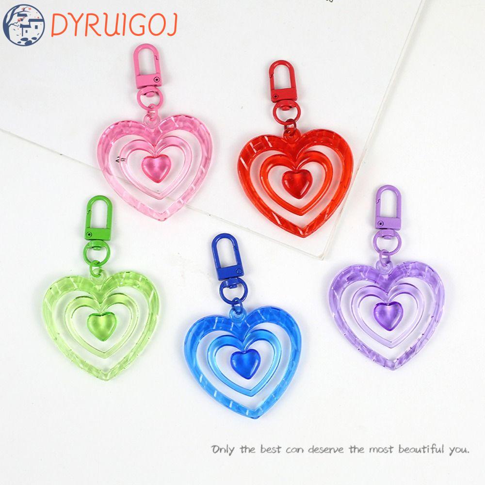 1 Mặt Dây Chuyền Nhựa Hình Trái Tim Rỗng Thủ Công Nhiều Màu Thời Trang Trang Trí Túi Xách / Móc Khóa Xe Hơi