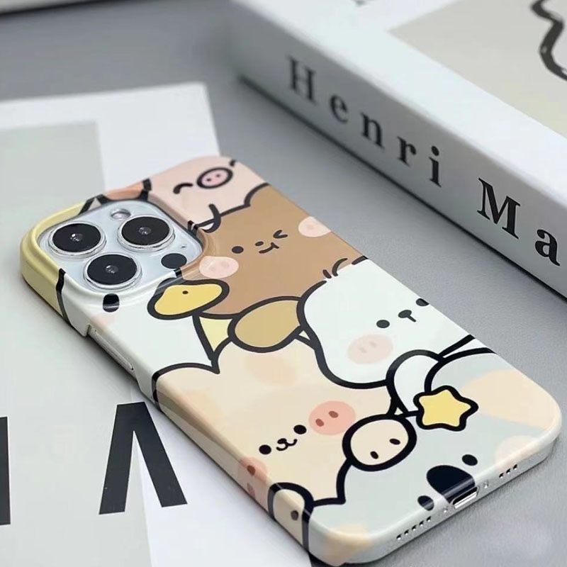 Ốp Điện Thoại Cứng Chống Bụi Bề Mặt Bóng In Họa Tiết Hoạt Hình Dễ Thương Cho Apple Iphone 12 promax 13 1114 44CI