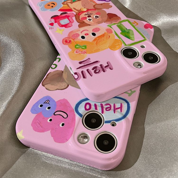 Ốp Điện Thoại Cứng Họa Tiết Hoạt Hình Chú Gấu Dễ Thương Cho iphone14promax12p 1V9K 1311