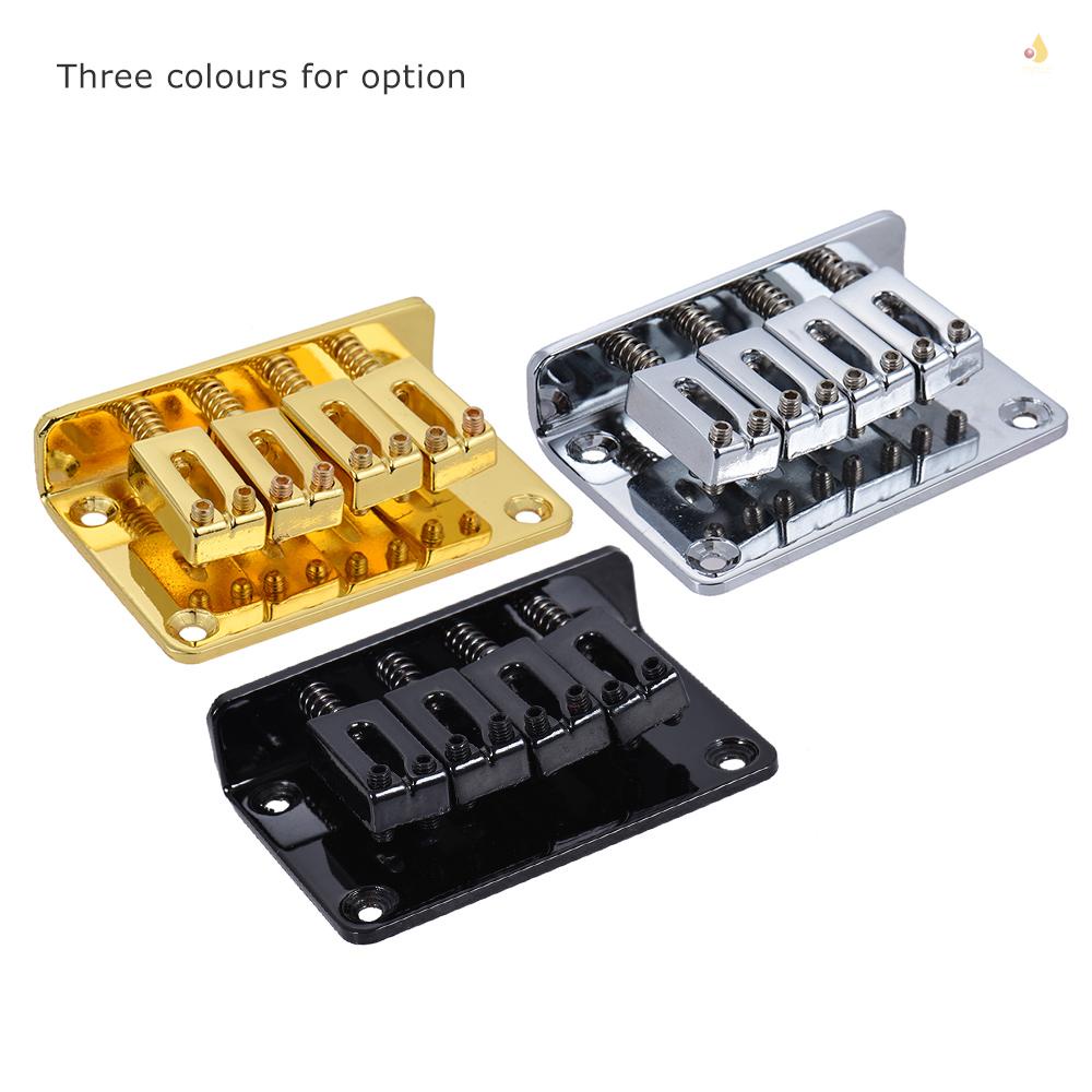 Bộ Cầu Đuôi Cứng Cố Định 4 Dây Màu Bạc Cho Đàn Ukulele Điện