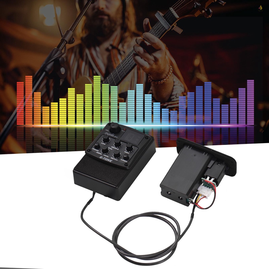 Bộ Cân Bằng Âm Thanh Cherub GT-4 G-Tone 3 Băng Tần Có Đèn LED Cho Đàn Guitar Acoustic