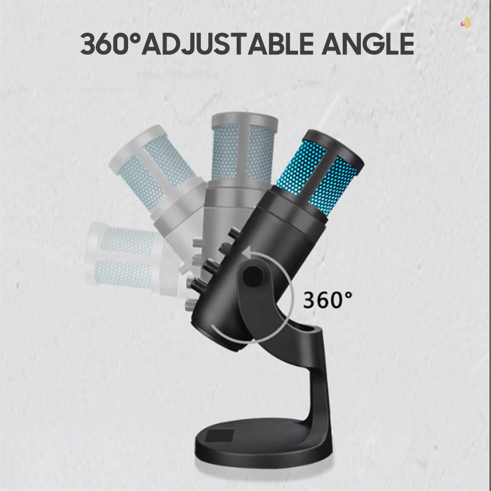 Micro USB RGB Để Bàn Kèm Giá Đỡ Cho Máy Tính PC / Phích Cắm &amp; Điều Khiển Âm Lượng Có Đèn Nhiều Màu