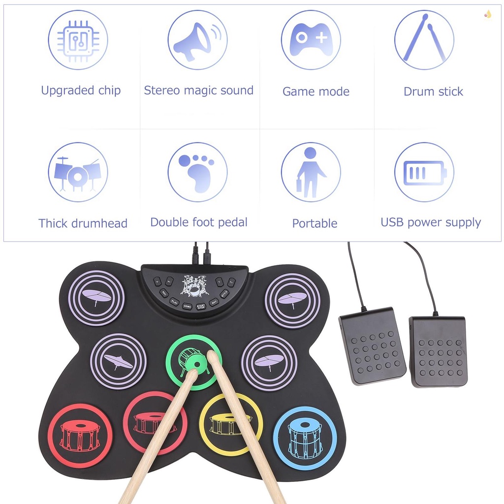 Bộ Trống Cuộn Di Động Bằng Silicone Cho Người Mới Bắt Đầu