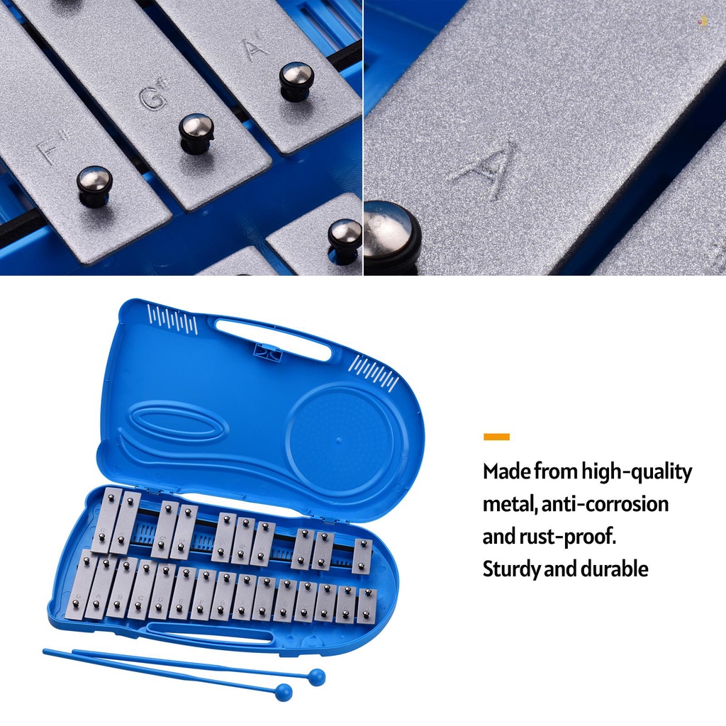 Đàn Glockenspiel Xylophone 25 Nốt Chuyên Nghiệp Kèm 2 Trụ Nhựa Dành Cho Bé