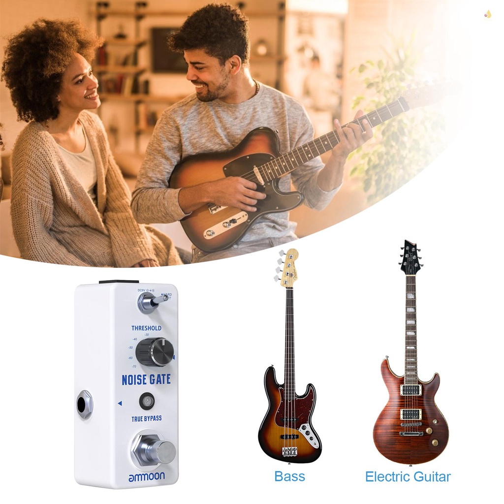 Bàn Đạp Tạo Hiệu Ứng Tiếng Ồn ammoon 2 Chế Độ (Cứng / Mềm) Vỏ Kim Loại Cho Guitar Điện Bass