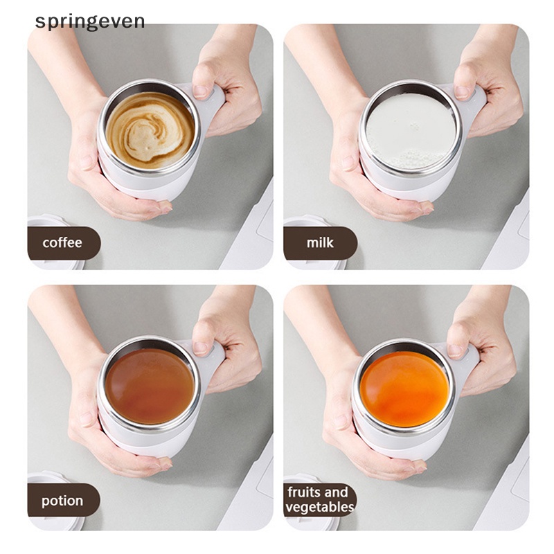 Cốc Khuấy Cà Phê Tự Động Thông Minh Bằng Thép Không Gỉ Có Thể Sạc Lại