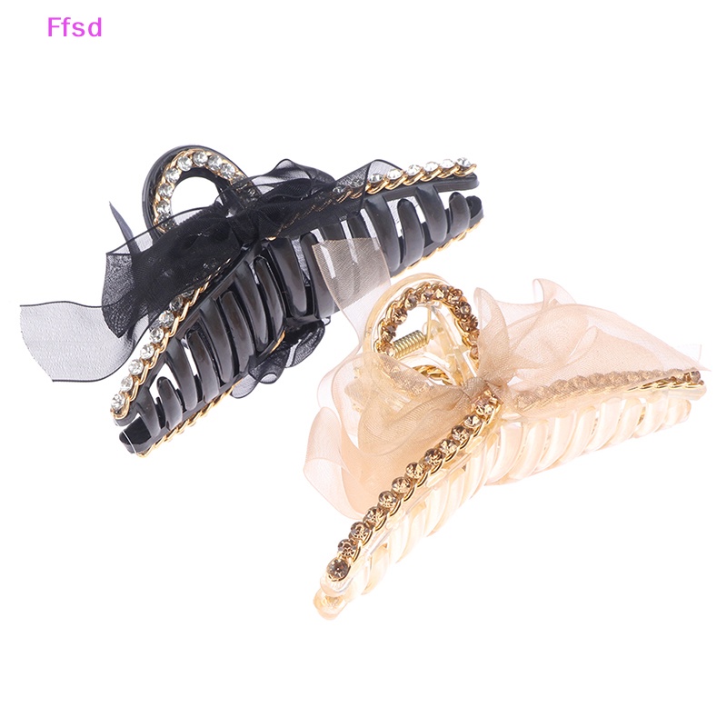 {Ffsd} Kẹp Tóc Hình Nơ / Cá Mập Phối Ruy Băng Thanh Lịch Cho Bé Gái * Giảm Giá Hot