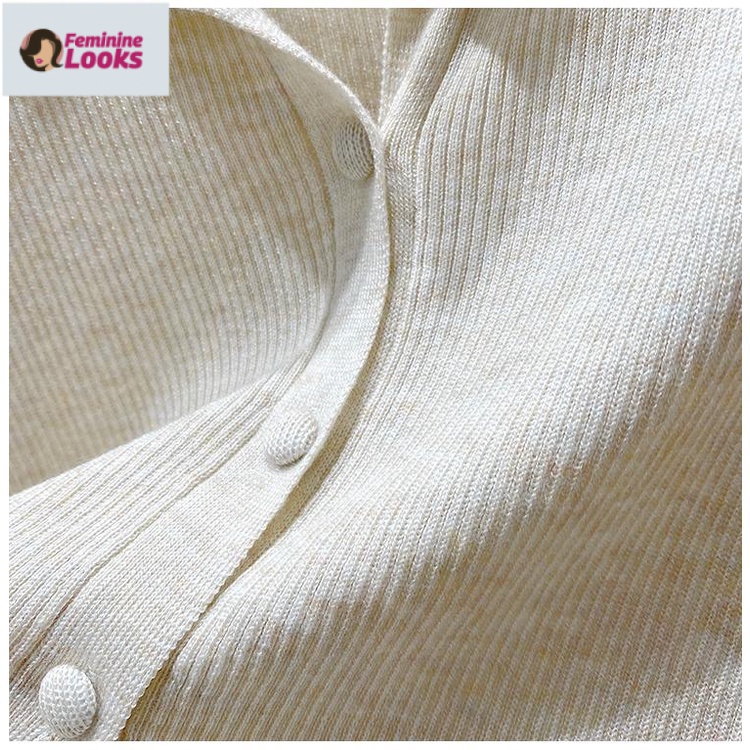 Áo Thun Polo Dệt Kim Tay Ngắn Màu Sắc Xinh Xắn Cho Nữ