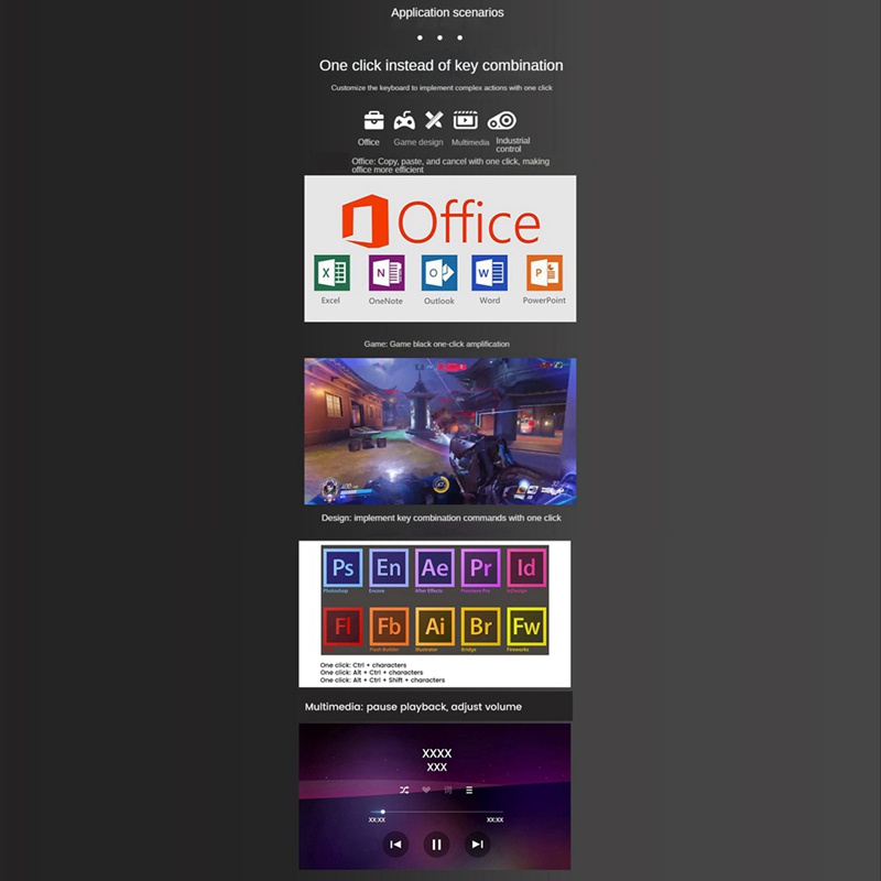 2 phím Bàn phím lập trình Macro Bàn phím nhỏ RGB Bàn phím chơi game Bản vẽ màu đỏ Bàn phím tùy chỉnh Bàn phím chơi game OSU