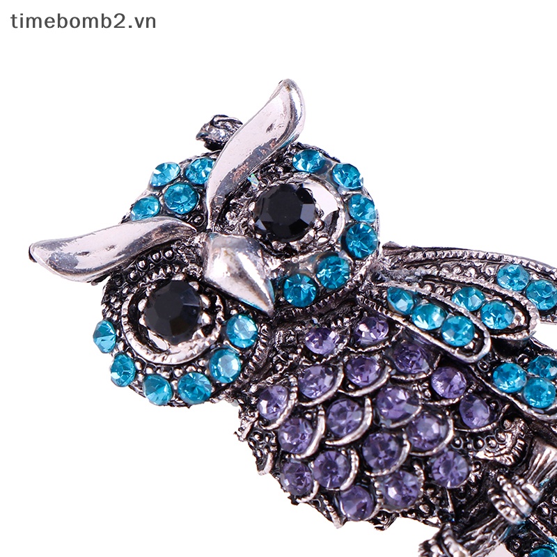 {Timebomb} Trâm Cài Áo Bằng Hợp Kim Kẽm Hình Cú Đính Kim Cương Giả Hợp Thời Trang Làm Quà Giáng Sinh