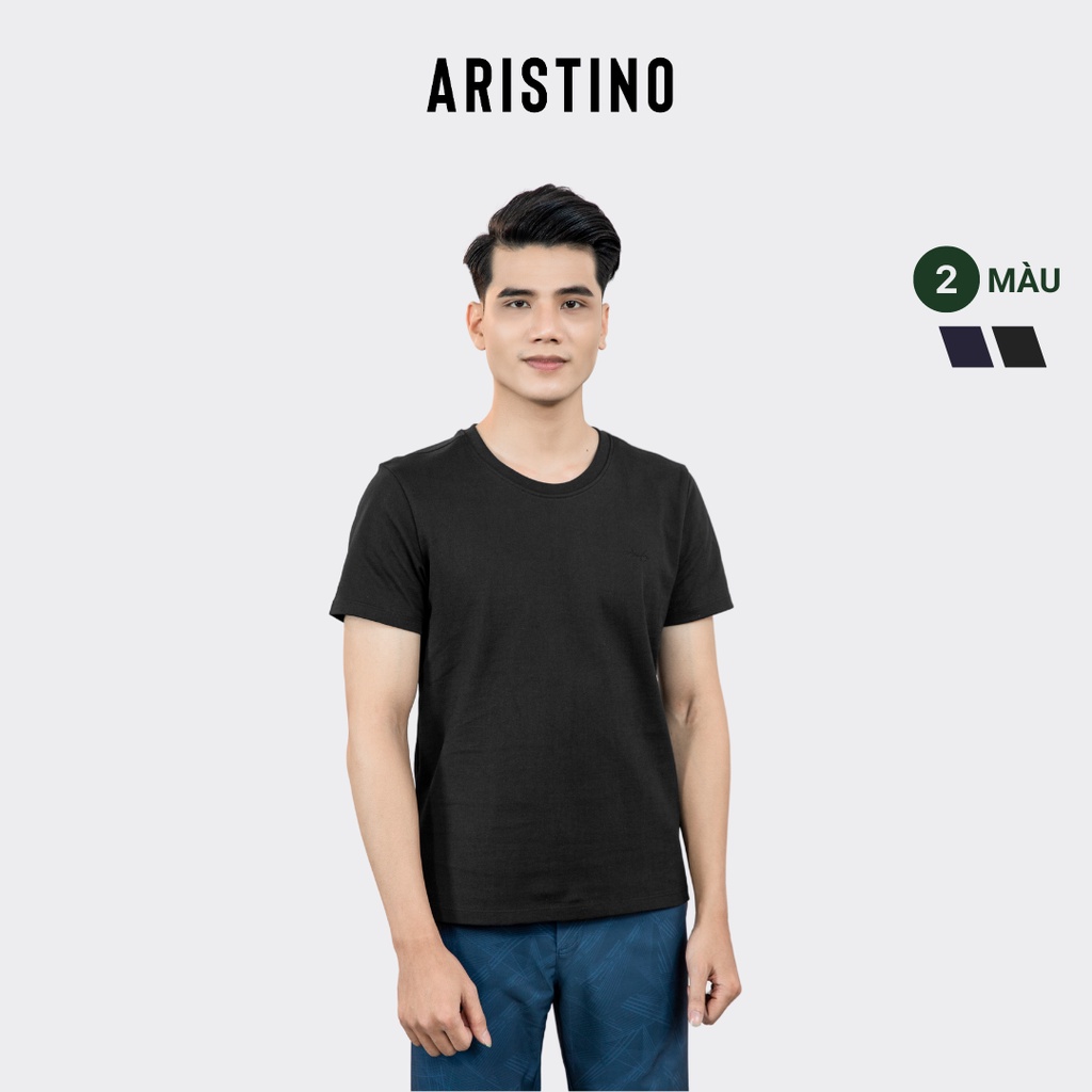 Áo thun nam ngắn tay ARISTINO phom Regular fit, chất cotton cao cấp mềm mại, thấm hút tốt - ATS018S1