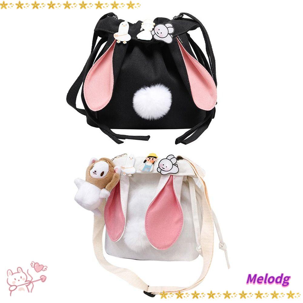 Túi Đeo Vai Dây Rút Họa Tiết Thỏ Dễ Thương