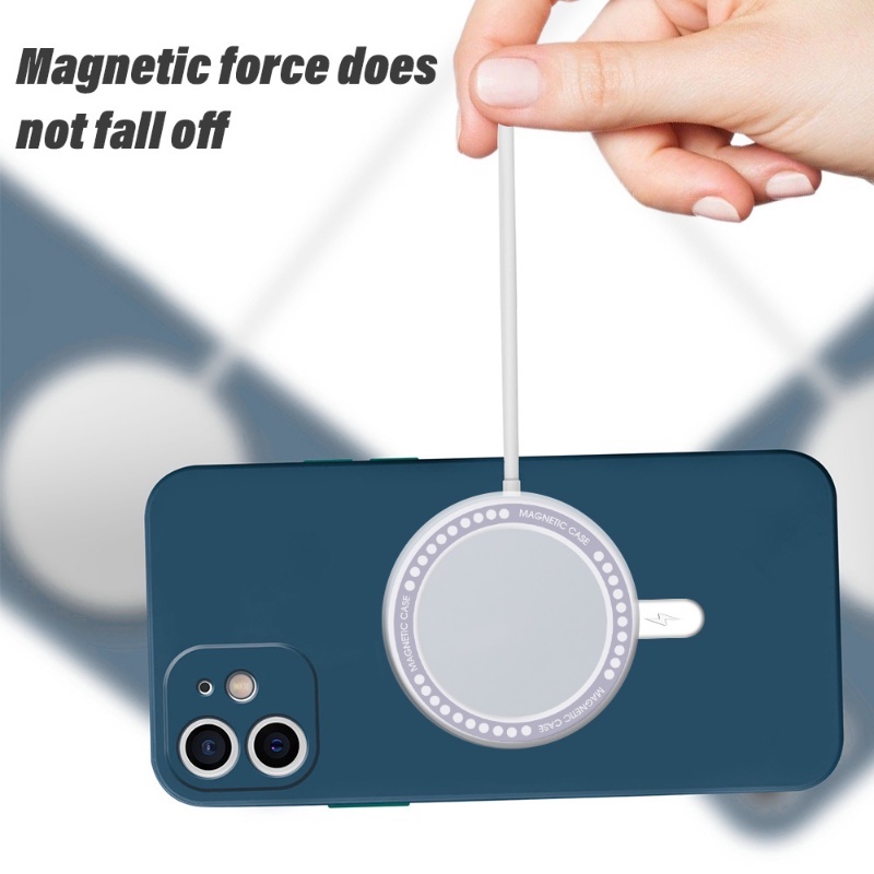 Đế Sạc Điện Thoại Không Dây Có Nam Châm Siêu Mỏng Màu Trơn Cho Xe Hơi