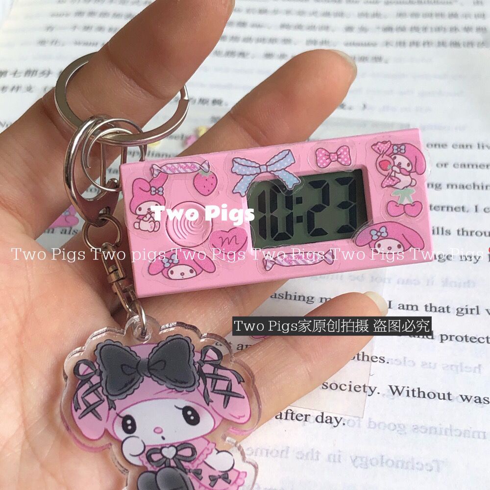 Đồng Hồ Điện Tử Mini Màu Hồng Dạ Quang Đơn Giản Dễ Thương Cho Học Sinh / Văn Phòng