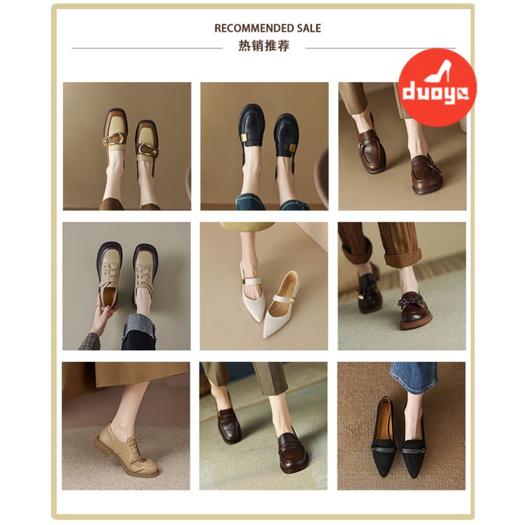 Duoya Tóc Thẳng ~ [Hàng Có Sẵn] Giày Sandal Đế Phẳng Dày Mùa Hè Đính Ngọc Trai Dễ Phối Đồ Cho Nữ Miễn Phí Vận Chuyển