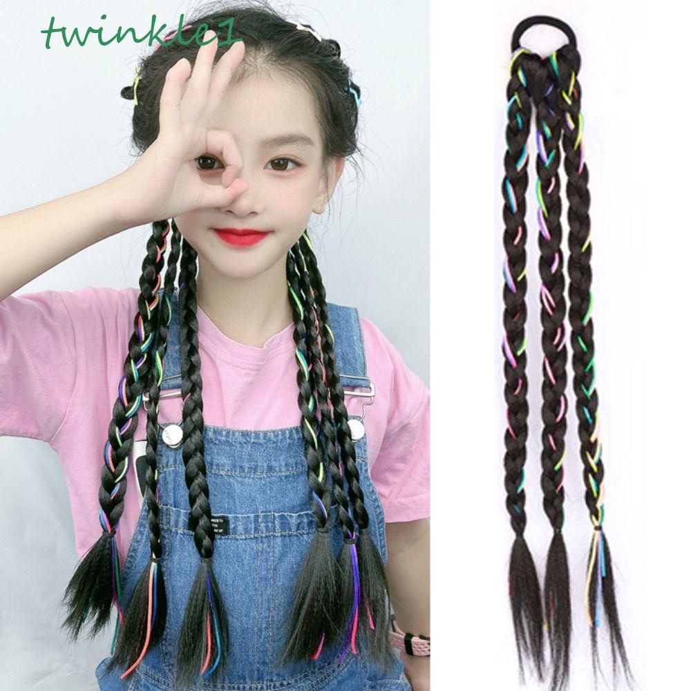 Bím Tóc Giả Thắt Bím Co Giãn Tự Nhiên Dễ Thương Chất Lượng Cao Cho Bé Gái