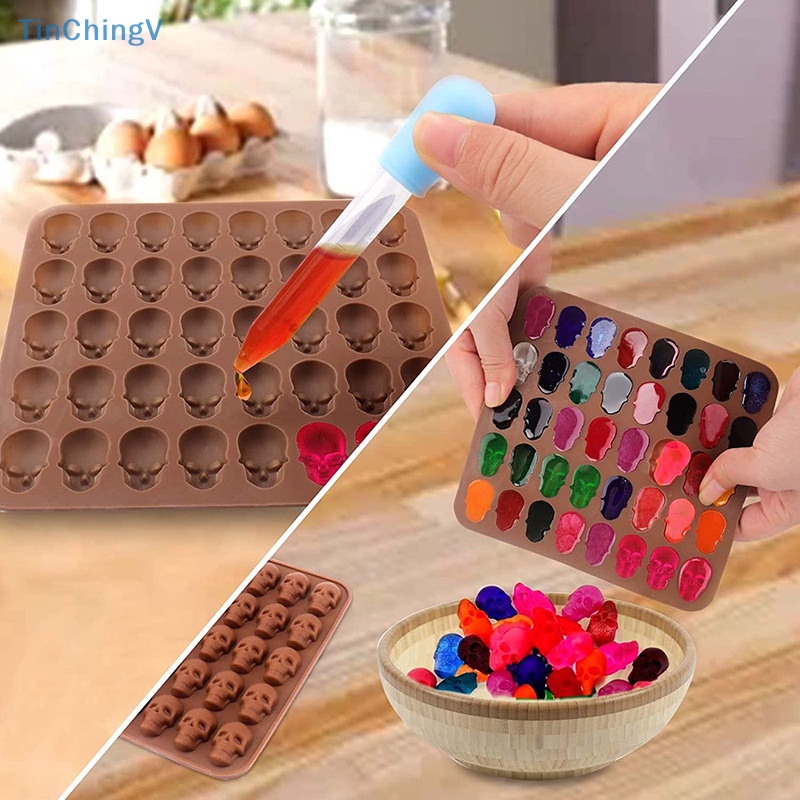 Khuôn Silicone Làm Đá / Sô Cô La Hình Đầu Lâu Sáng Tạo Có Thể Tái Sử Dụng