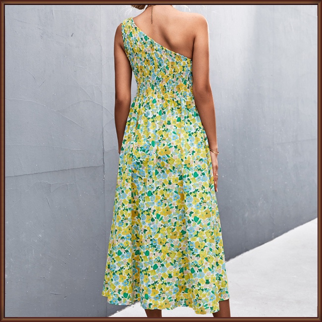 Đầm Không Tay Hở Vai In Hoa Thoáng Khí Thời Trang Mùa Hè Dành Cho Nữ