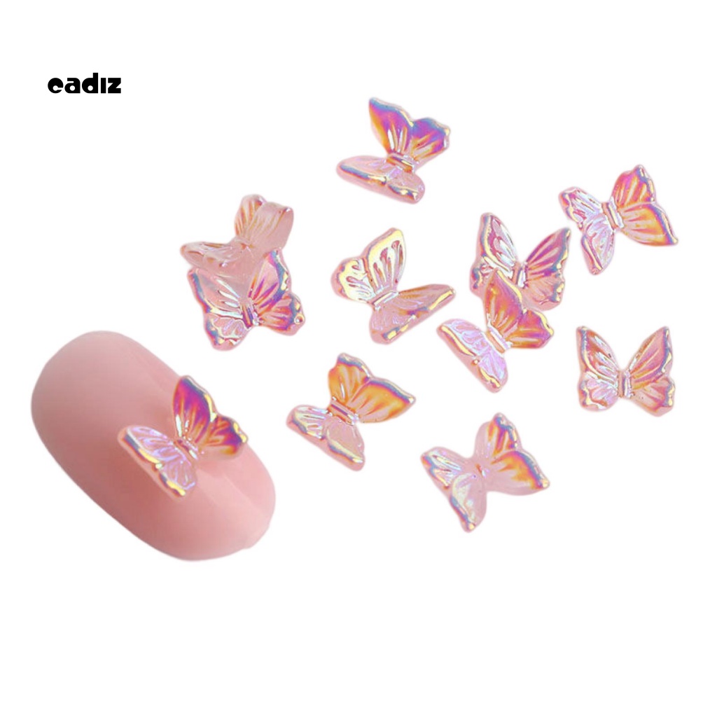 Bộ 100 Phụ Kiện Trang Trí Móng Tay Hình Bướm Nhiều Màu Sắc Chống Phai DIY