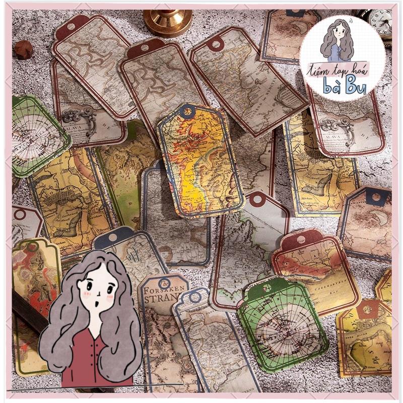 Gói 40 pcs stickers tag cổ điển dùng để trang trí junkjournal / vintage items DIY