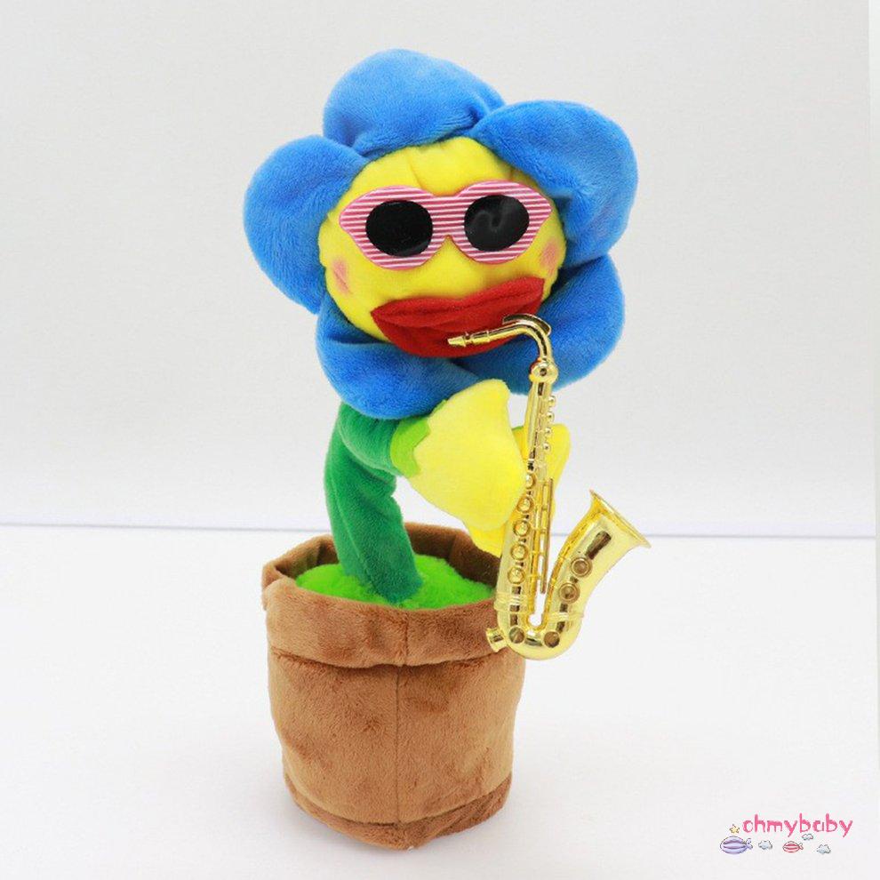 [Trong kho] Soft Sing Glowing Saxophone Sunflower Net Người nổi tiếng Đồ chơi trẻ em vui nhộn Cô gái làm đầy bông Pp [P/21]