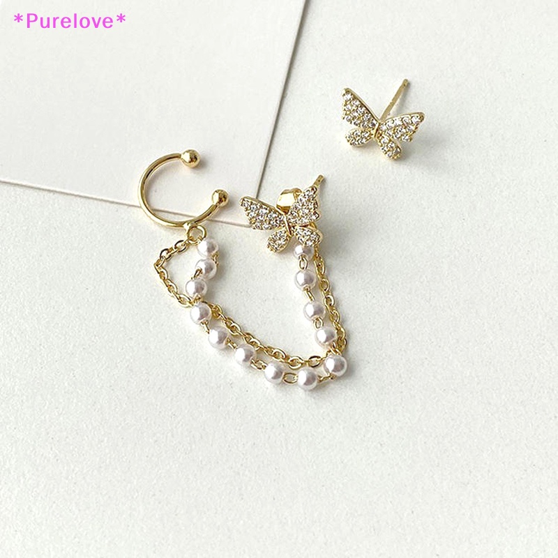 Bông Tai Hình Bướm Đính Đá Thanh Lịch Phong Cách Hàn Quốc Cho Nữ