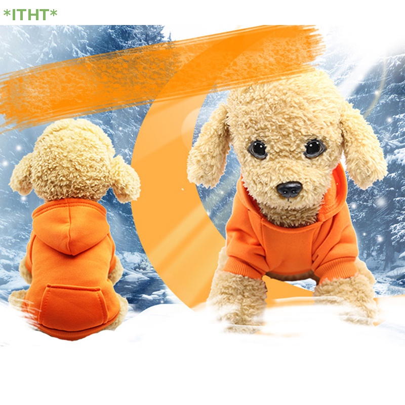 Áo Hoodie Màu Trơn Giữ Ấm Cho Thú Cưng Mới