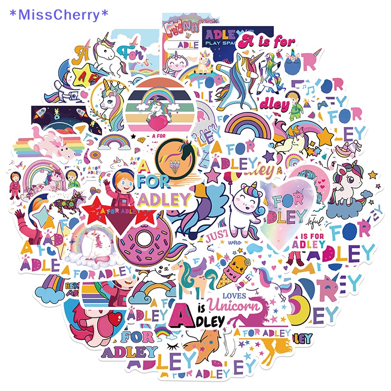 Bộ 50 Miếng Dán Trang Trí Điện Thoại / Ván Trượt / Laptop / Hành Lý Hình Kỳ Lân A DIY Mới
