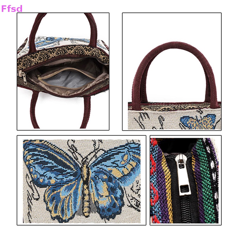 {Ffsd} Túi Xách Mua Sắm Cỡ Lớn Thêu Hình Chim Cú / Voi Cho Nữ