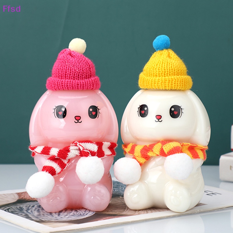 {Ffsd} Bình Nước Uống Trà Sữa Dùng Một Lần Hình Thỏ Hoạt Hình Dễ Thương