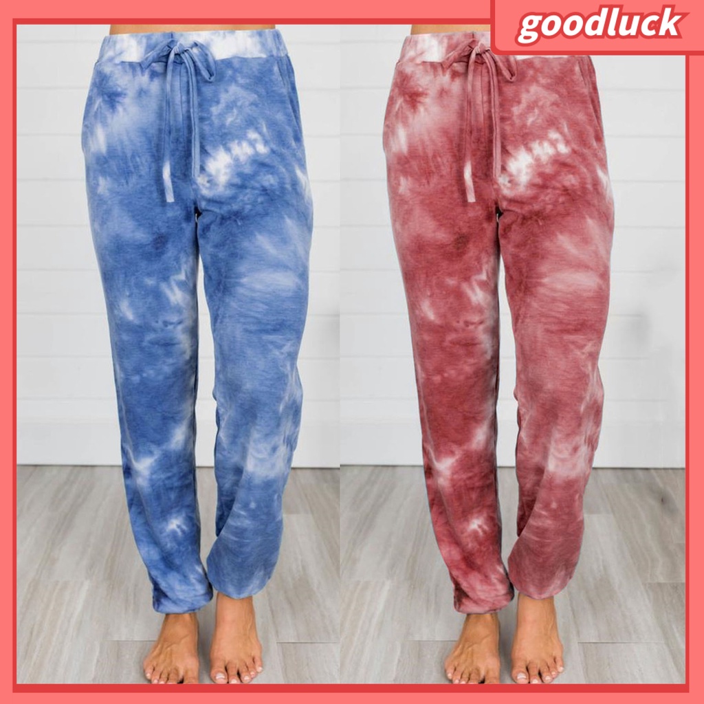 Quần Thể Thao Dây Rút Dáng Suông Nhuộm Màu Có Túi Thời Trang Mùa Hè Cho Nữ