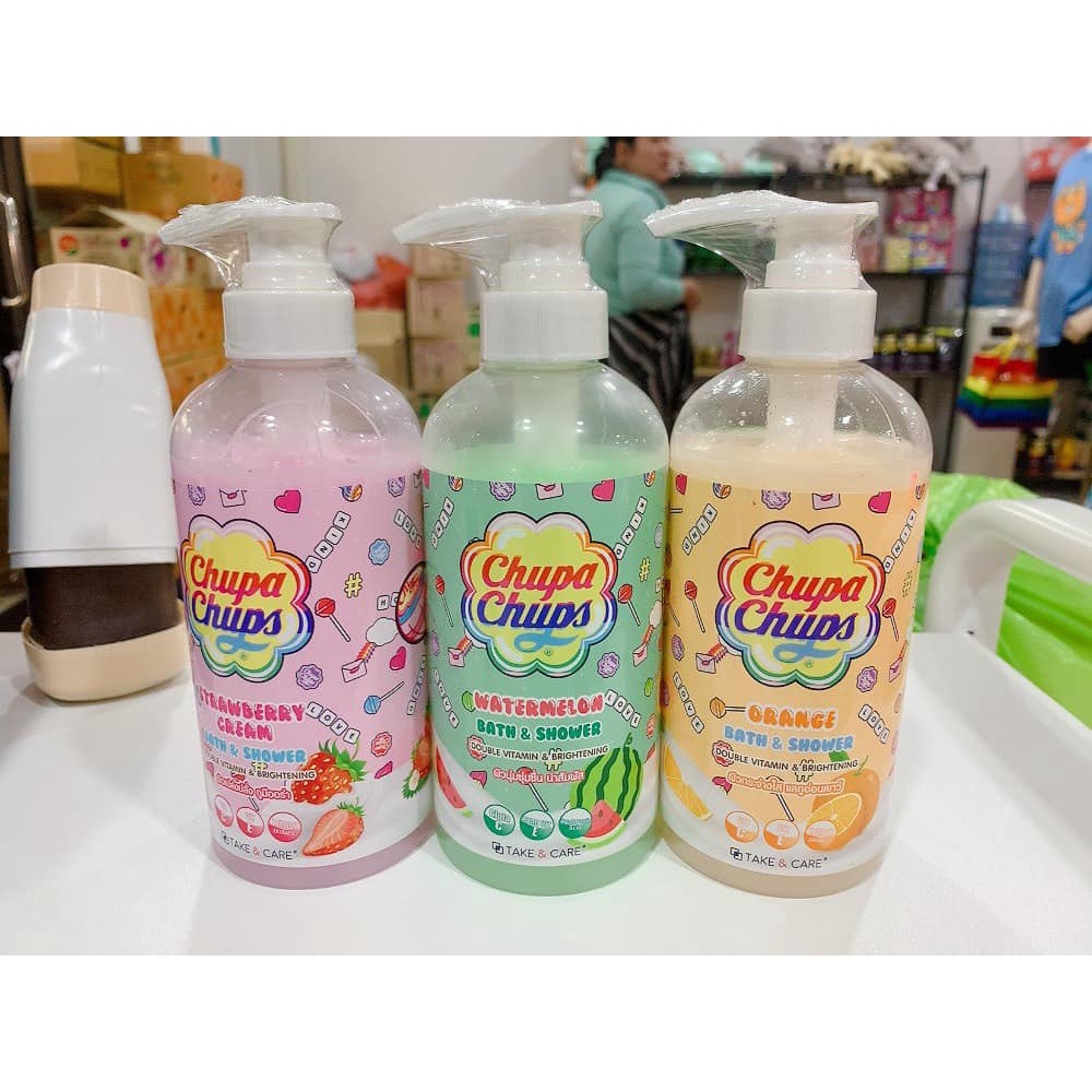 Sữa tắm trắng mịn da Chupa Chups Thái Lan hương kẹo trái cây 450ml