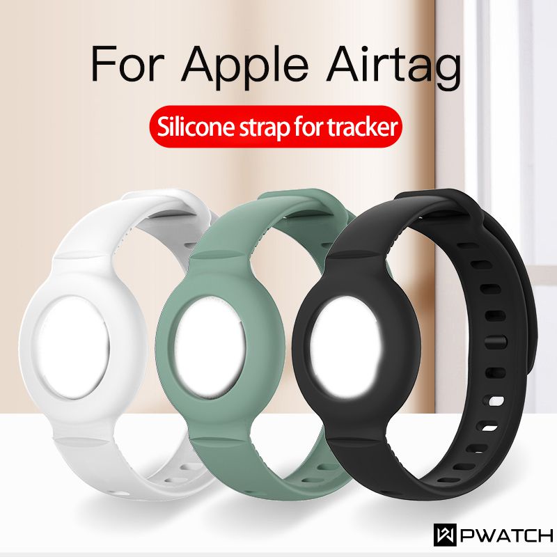 Vòng đeo tay cho Apple airtags dây đeo cổ tay Vỏ Silicone mềm chống trầy xước Dây đeo đồng hồ phụ kiện Vòng đeo tay [pwatch]