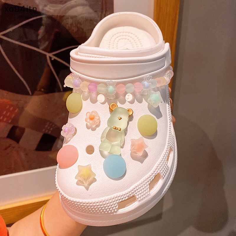 1 Bộ Phụ Kiện Trang Trí Giày Màu Kẹo Hình Croc Có Thể Tháo Rời